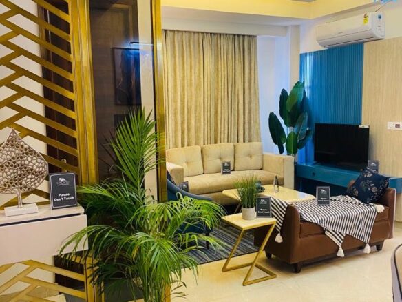Orchid Land Planners Zirakpur 3 BHK sample flat living room