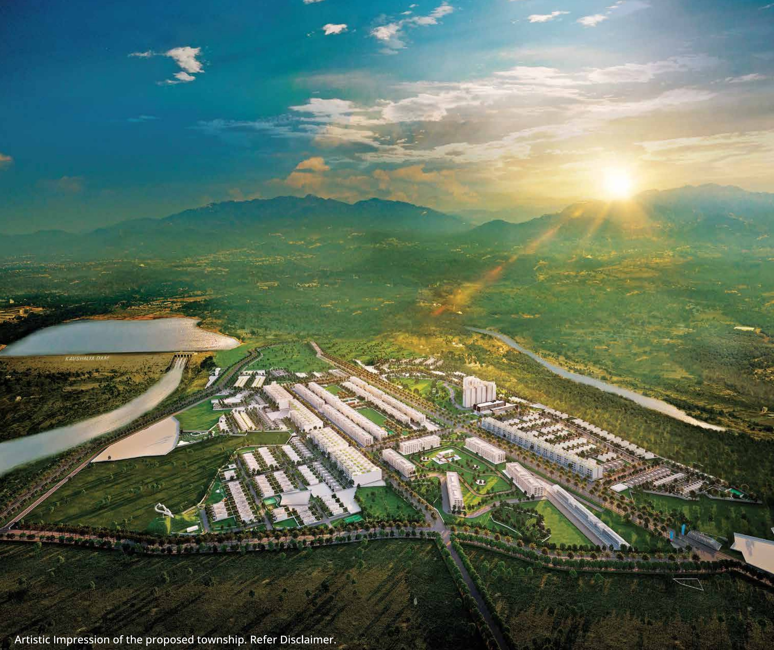 Trident Hills township aerial view Aerial view of the proposed Trident Hills township in Pinjore, Panchkula