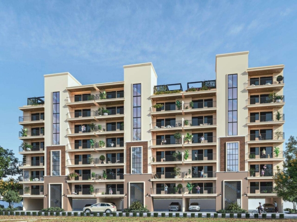 Artist impression of Trivana Estate towers on Gazipur Road, Zirakpur by ARB